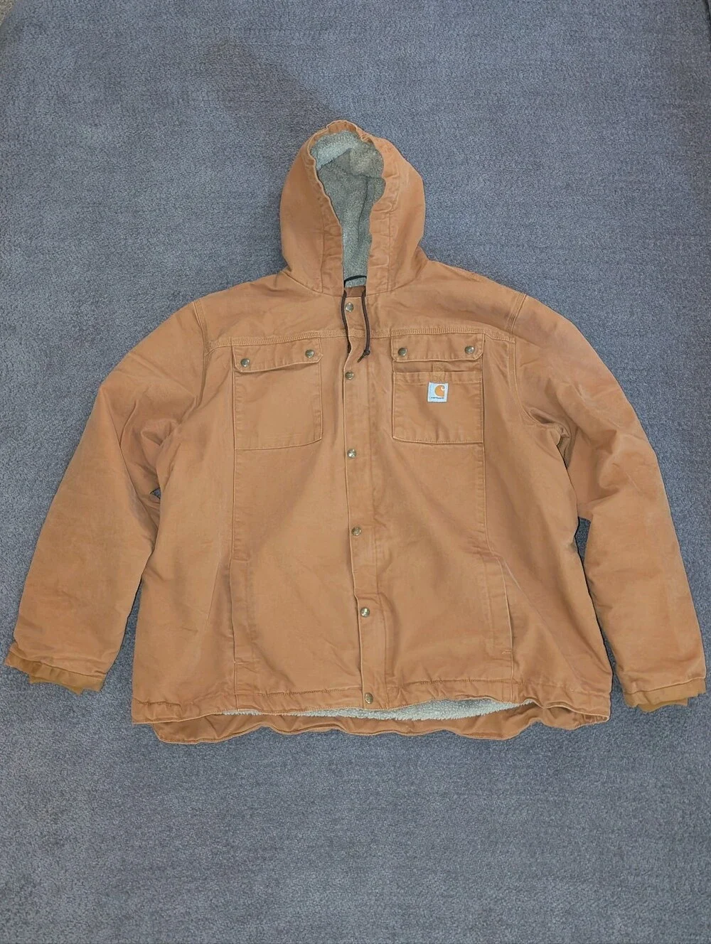 Carhartt Washed Duck Bartlett Jacket Brown Tan Men's 3XL TALL 103826